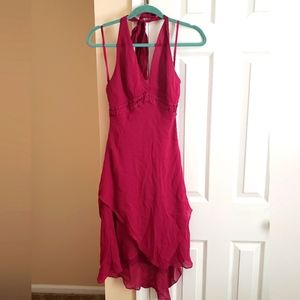 BCBG MAXAZRIA Magenta Silk Asymmetrical Dress- Sz 4